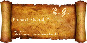 Marosi Gazsó névjegykártya